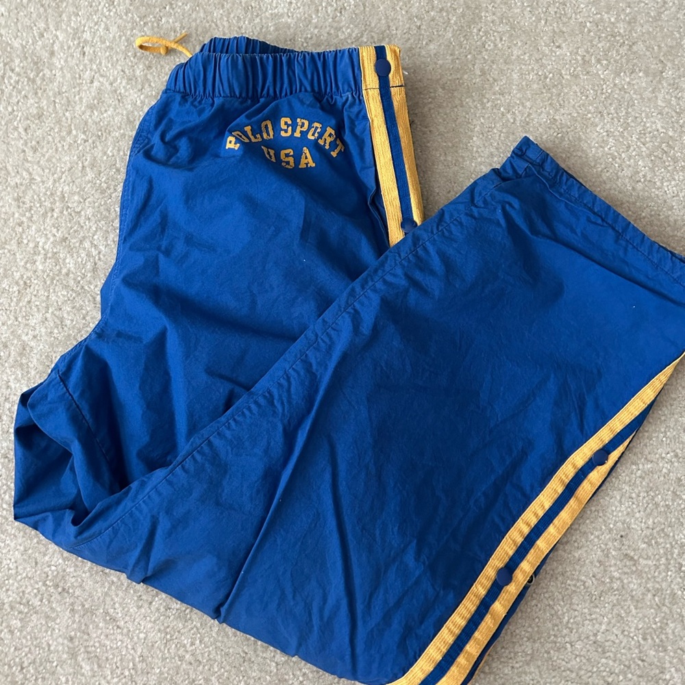Vintage Polo Sport Blue/Yellow Track Pants size Medium